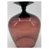 Pair of Vintage Mid Century Empoli Plum Glass Brandy Snifters