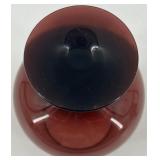 Pair of Vintage Mid Century Empoli Plum Glass Brandy Snifters