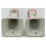 Set of 5 Limoges France Porcelain Decorative Pieces with Floral Design