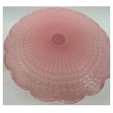 Set of Pink Depression Glass Cake Stand and Serving Bowl