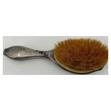 Antique Silver-Plated Vanity Set with Mirror and Brushes