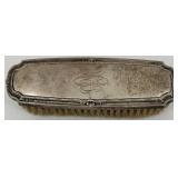 Antique Silver-Plated Vanity Set with Mirror and Brushes