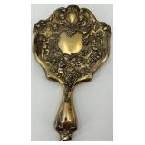 Antique Gilded Vanity Set with Mirror and Brushes