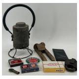 Vintage Adams and Westlake Railroad Kerosene Lamp & Railroad Items Set