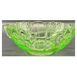 Elegant Uranium Glass Serving Bowl and Small glass toothpick holder
