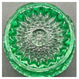 Elegant Uranium Glass Serving Bowl and Small glass toothpick holder