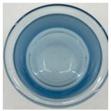 Set of 2 Vintage Blue Glass Apothecary Jars with Lids