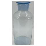 Set of 2 Vintage Blue Glass Apothecary Jars with Lids