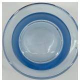 Set of 2 Vintage Blue Glass Apothecary Jars with Lids