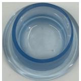 Set of 2 Vintage Blue Glass Apothecary Jars with Lids