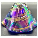 Glass Eye Studio Iridescent Blue Art Glass Bowl