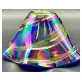 Glass Eye Studio Iridescent Blue Art Glass Bowl