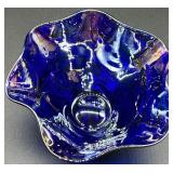 Glass Eye Studio Iridescent Blue Art Glass Bowl