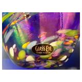 Glass Eye Studio Iridescent Blue Art Glass Bowl