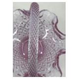 Fenton Handmade Amethyst Glass Basket and Ring Dish Set