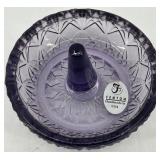 Fenton Handmade Amethyst Glass Basket and Ring Dish Set