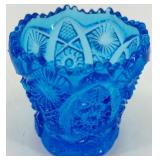 Set of 5 Vintage Carnival Glass Toothpick Holders including Imperial, Carnival and Slag glass