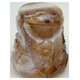 Set of 5 Vintage Carnival Glass Toothpick Holders including Imperial, Carnival and Slag glass