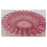 Fenton Hobnail Pink Glass Bowl and Vase Set