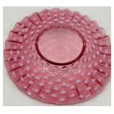 Fenton Hobnail Pink Glass Bowl and Vase Set