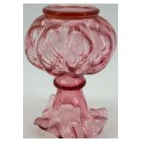 Fenton Hobnail Pink Glass Bowl and Vase Set