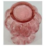 Fenton Hobnail Pink Glass Bowl and Vase Set