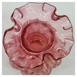 Fenton Hobnail Pink Glass Bowl and Vase Set