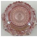 Vintage Pink L.E. Smith Iridized Glass Candy Dish with Scalloped Edges