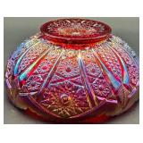 Indiana Glass Red Bowl with Scalloped Edge