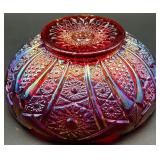 Indiana Glass Red Bowl with Scalloped Edge