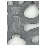 Antique Pewter Bowl with Floral Enamel Inlay and Pewter Metzke Candle topper