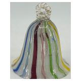 Multicolor Glass Bell with Latticino Pattern, believed to Murano