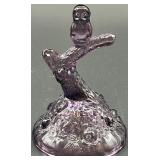 Fenton Amethyst Glass Owl on a Tree Branch Figurine
