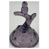 Fenton Amethyst Glass Owl on a Tree Branch Figurine