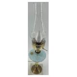 Vintage Murano Latticino Glass Electric Hurricane Table Lamp