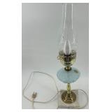 Vintage Murano Latticino Glass Electric Hurricane Table Lamp