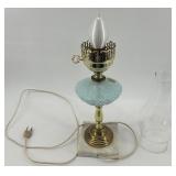 Vintage Murano Latticino Glass Electric Hurricane Table Lamp