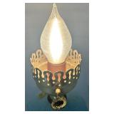 Vintage Murano Latticino Glass Electric Hurricane Table Lamp