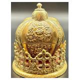 Taj Importing Co. Gold Metal Crown Trinket Music Box