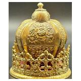 Taj Importing Co. Gold Metal Crown Trinket Music Box