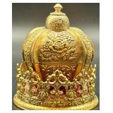 Taj Importing Co. Gold Metal Crown Trinket Music Box