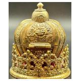 Taj Importing Co. Gold Metal Crown Trinket Music Box