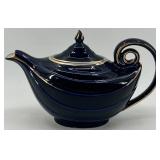 Vintage Hall Aladdin 6-Cup Teapot in Blue with Gold Trim