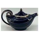 Vintage Hall Aladdin 6-Cup Teapot in Blue with Gold Trim