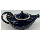 Vintage Hall Aladdin 6-Cup Teapot in Blue with Gold Trim