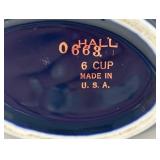 Vintage Hall Aladdin 6-Cup Teapot in Blue with Gold Trim