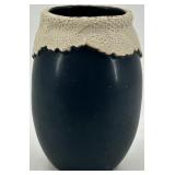 Unique Artisan Ceramic Vase with Intricate Lace Design
