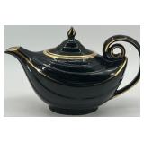 Vintage Hall Aladdin 6-Cup Teapot in Black with Gold Trim
