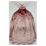 Set of 3 Fenton Cranberry Glass Bells with Heart and Floral Designs