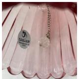 Set of 3 Fenton Cranberry Glass Bells with Heart and Floral Designs